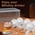 thumbnail image 2 of Large Ice Cube Tray for Whiskey: 2.5 Inch Silicone Ice Ball Maker - Circle Ice Cube Tray - Round Ice Sphere Maker for Old Fashioned Bourbon Whisky, 2 of 5