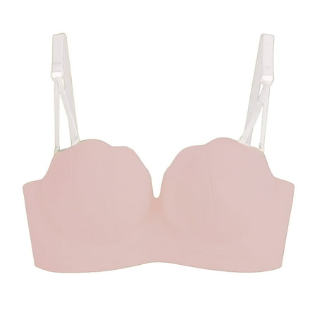 

Litie Women Solid Color Detachable Straps No Steel Ring Invisible Bra