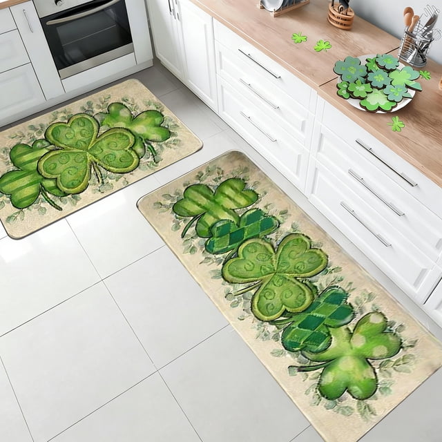 CaiYueKe Non Slip Kitchen Rugs and Mats Set, Water Absorbent Floor Mat with Anti Skid Backing, Washable Runner for Kitchen Sink Laundry Entryway Decor