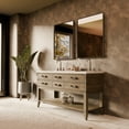 thumbnail image 2 of Norwalk 60 in W x 22 in D Grey Oak Double Bath Vanity, White Quartz Top, and 28 in Mirrors, 2 of 9