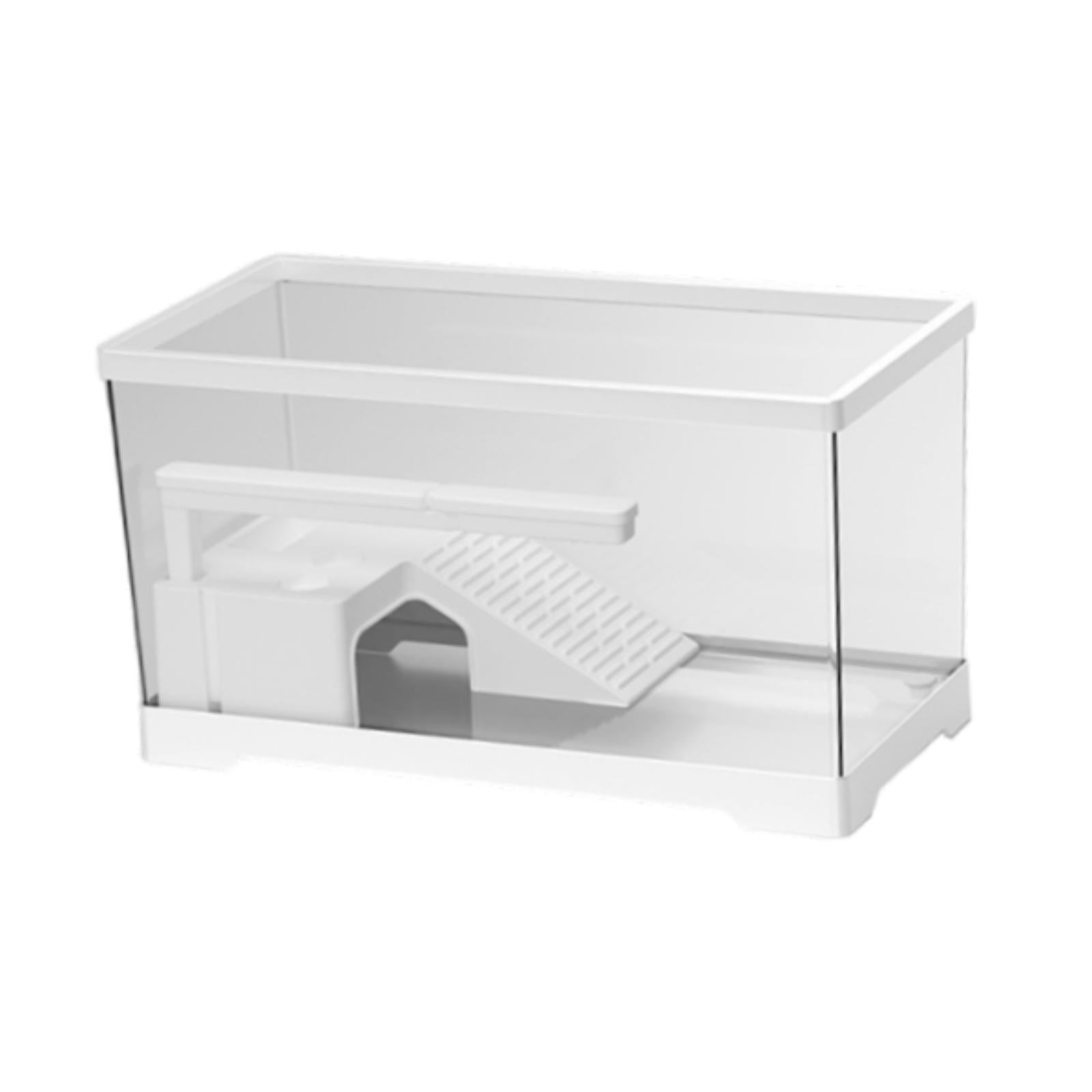 TOOYFUL Turtle Tank Aquarium Reptile Habitat Feeding Box Terrapin Resting Turtle Habitat Turtle Terrarium Indoor Decor Pets Accessory white
