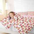 thumbnail image 4 of Homewish Sweet Strawberry Queen Comforter Set,Cute Cartoon Fruit Bedding Sets,Red White Bedding Comforter Set For Kids,Luxury Bedroom Decor Reversible,3pcs, 4 of 8