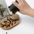 thumbnail image 3 of Black 304 Stainless Steel Coffee Can With Wooden Lid Sealed Food Storage Tank, 3 of 5