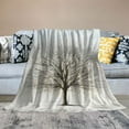 thumbnail image 2 of JEUXUS Flannel Blanket (Universal 1) Black and White Tree Blanket Gifts White, 2 of 6