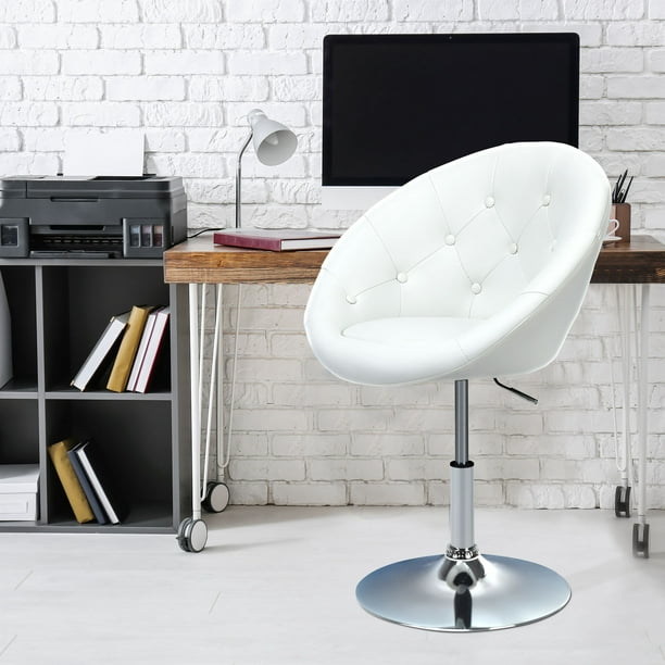 Giantex 1Pc Adjustable Modern Swivel Round Tufted-White