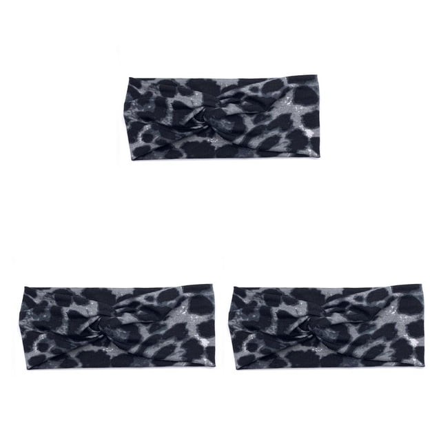 Minnieouse Diadema de ganchillo Banda para el sudor deportiva para correr deportiva Estampado de leopardo 2 Type1 NO1