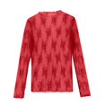 thumbnail image 3 of hotojiny Women's Lace Long Sleeve Tops Mesh Mock Neck Shirt for Party Club Casual Wear Trendy See Through Blouse, 3 of 6
