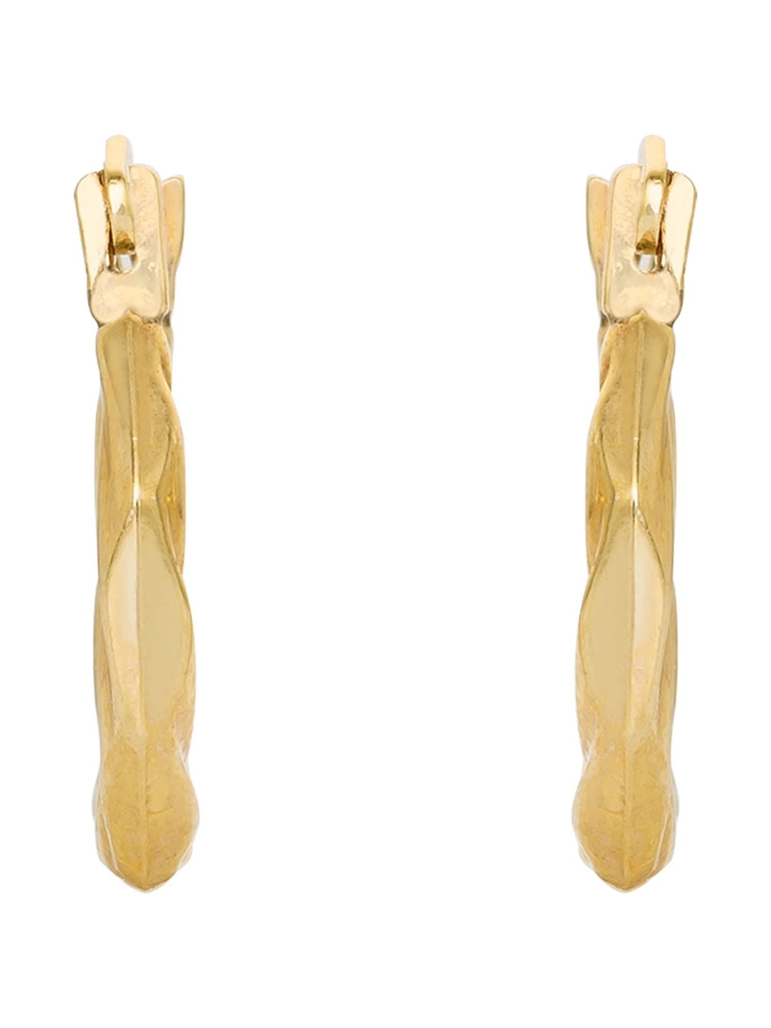 Brilliance Fine™ Girl’s 14K Yellow Gold Ribbed Hoop Earrings