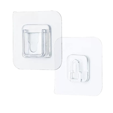 Double Sided Adhesive Hooks, Sticky Wall Hooks Traceless Removal Space Saving Acrylic  For Bathroom