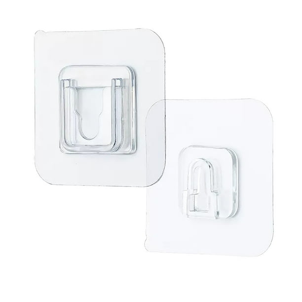 Ganchos de pared adhesivos de doble cara transparentes, impermeables y sin dejar rastro, para baño y cocina.
