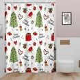 thumbnail image 3 of 84x72 Inch Merry Christmas Cartoon Shower Curtains Xmas Tree Gifts Polyester Bath Curtain Winter Holiday Stall Size Shower Curtain for Kids Bathroom Decor Waterproof Fabric with Hooks, 3 of 6