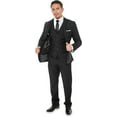 thumbnail image 2 of Men's Three Piece Premium Modern Fit Two Button Suit Black, 2 of 6