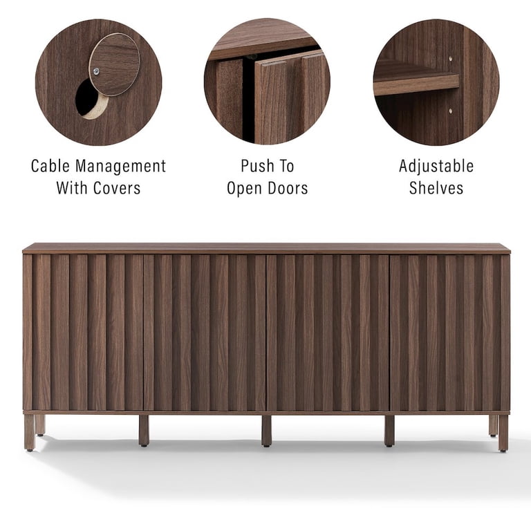 Crosley Furniture Marlowe Sideboard in Walnut - Walmart.com