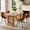 Table + 4 Brown chairs-Style 4, variant on LUFTUT 7-Piece 64.5" Dining Table Set for 6, Modern Farmhouse Kitchen Table with 6 Brown Faux Suede Chairs, Rustic Wood Dinner Set for Family Gatherings