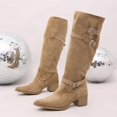 thumbnail image 6 of Women Mid-Calf Boots with Fashionable Buckle for Autumn Versatile Party Evening Wear, 6 of 9
