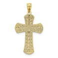 thumbnail image 3 of Diamond2Deal 14k Two-tone Gold 2 Level Cross Pendant for Women (L- 1.39 in, W- 0.77 in), 3 of 4