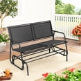 thumbnail image 2 of SLOAURA 2-Person Outdoor Glider Bench Patio Swing Rocker Loveseat, Black, 2 of 7