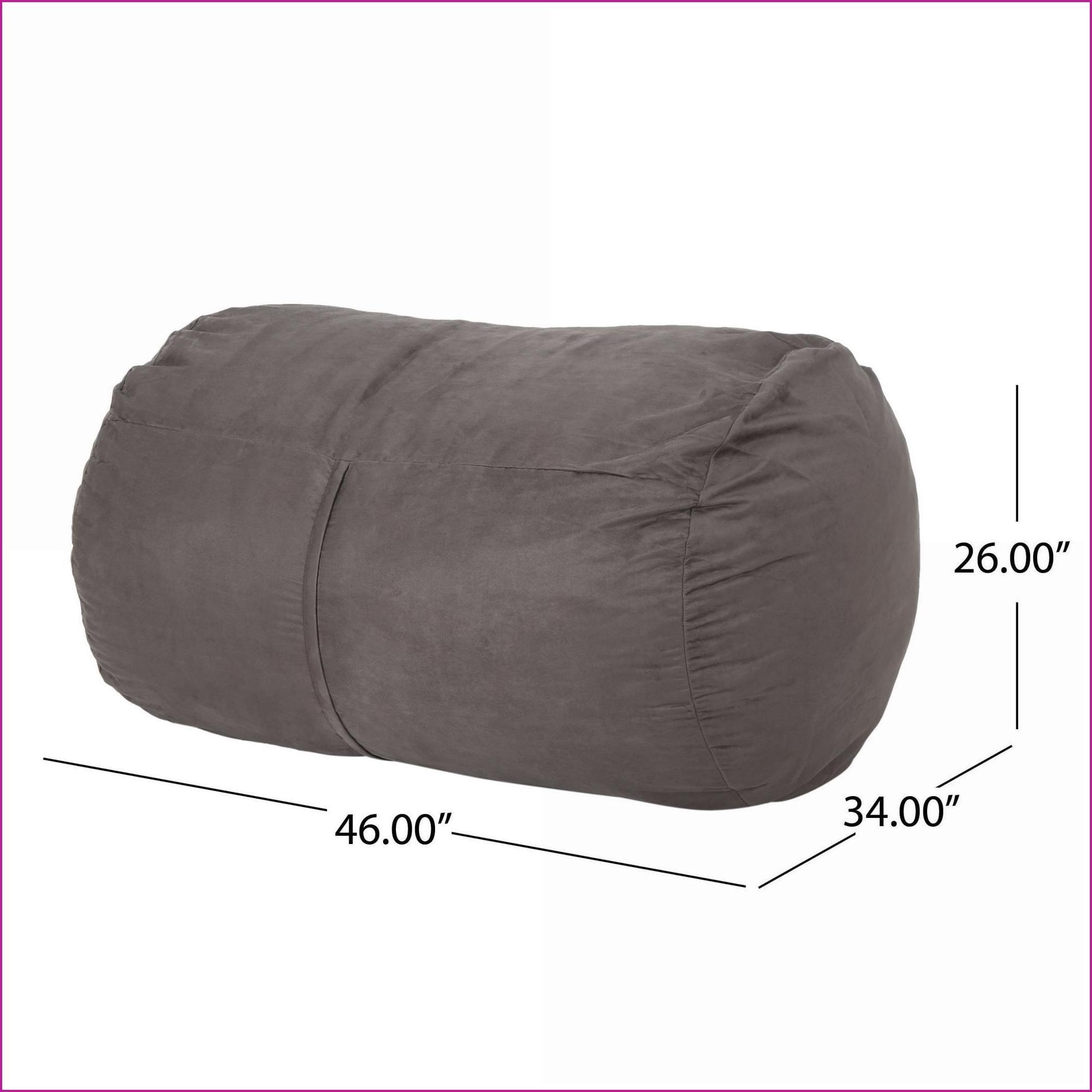 Michael 4-Foot Cylindrical Bean Bag Chair for Adults – Soft Suede, Charcoal | Polyester