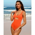 thumbnail image 2 of Charmo Womens Ribbed One Piece Swimsuits High Cut Padded Monokini Bathing Suit, 2 of 6