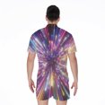 thumbnail image 2 of Colorful Hyperspace Short Sleeve Men'S Rompers Casual Summer Jumpsuits Outfit, 2 of 4