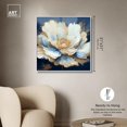 thumbnail image 5 of Plenitude Navy Canvas Light Colors Flower Art Prints by Art Remedy, White Frame, 30" x 30", 5 of 7