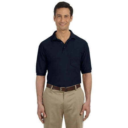 Harriton Polo Homme 5.6 oz. Easy BlendTM avec Poche