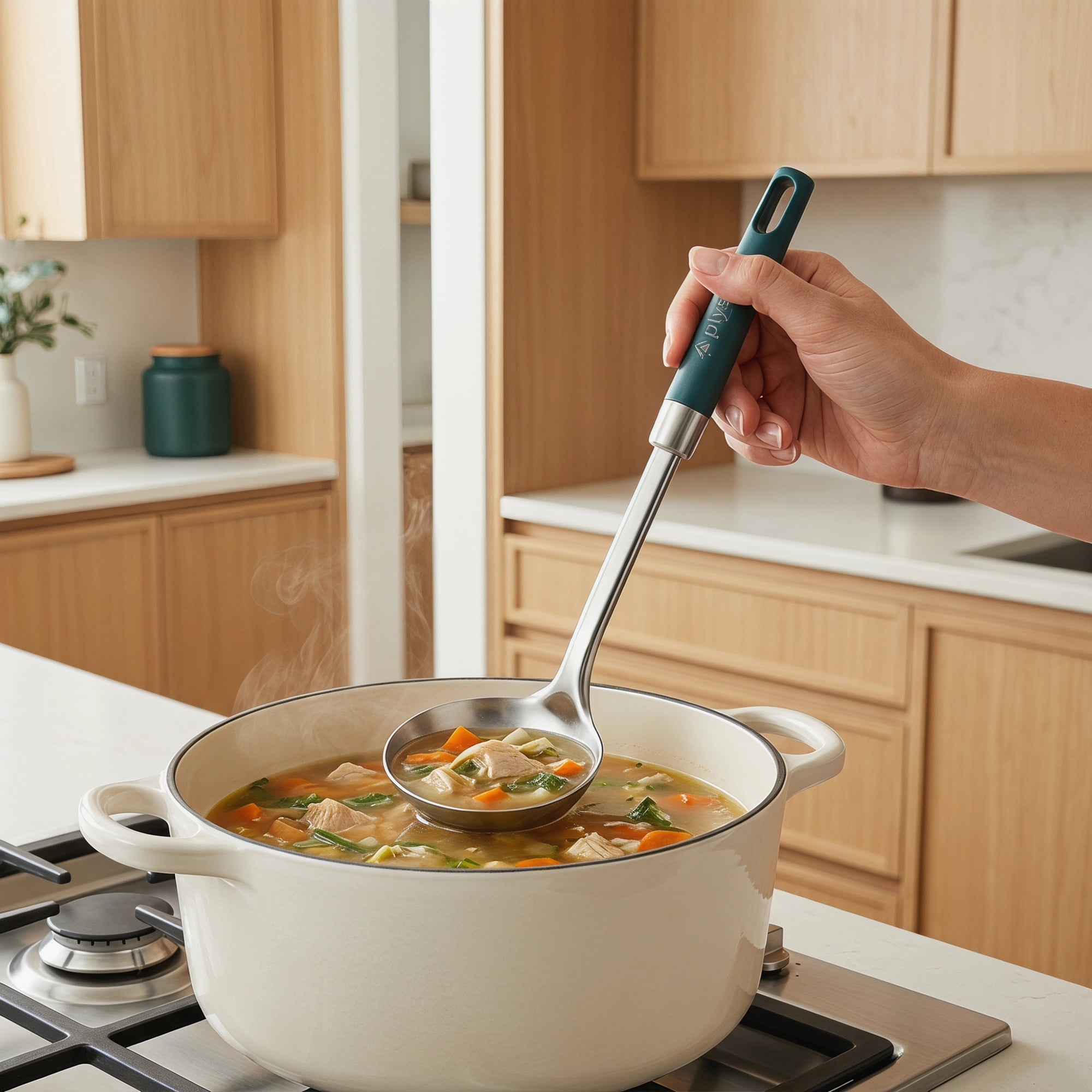 Unique Bargains Color-Blocking Cooking Utensil Set for Home and Gift Green-Silver B 2pcs