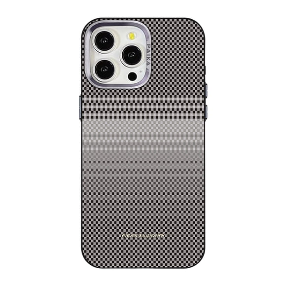 Designed for iPhone 15 Pro Magnetic Phone Case,Gradual Checkerboard Pattern Design,Support For Mag-Safe,Military-Grade Protection,Shockproof Ultra Slim Rugged Phone Case Cover,Black