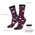 thumbnail image 4 of Cauagu Space Dinosaur Print Crew Socks for Women and Men,Adult Athletic Running Socks 1-Pair Sports Socks Work Gear Socks with Moisture Wicking, 4 of 6