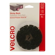 VELCRO Brand - Sticky Back Hook and Loop Fasteners | Perfect for Home or Office | 5/8in Coins | Pack of 80 | Black VEL-30164-USA