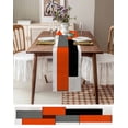 thumbnail image 6 of Hokiten Table Runners 48 Inches Long Dress Scarves, Modern Orange Beige Farmhouse Kitchen/Dining Table Runner, Short Coffee Tablerunners, Abstract Black Grey Color Blocks 13x48 Inch, 6 of 7