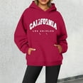 thumbnail image 2 of Women's Casual Hoodies Los Angeles California Letter Print Pullover Sweatshirts Drawstring Long Sleeve Tops with Pocket, 2 of 4