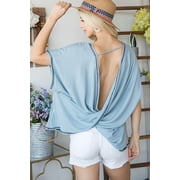 Open Back Wide Sleeve Shorsleeve Top L