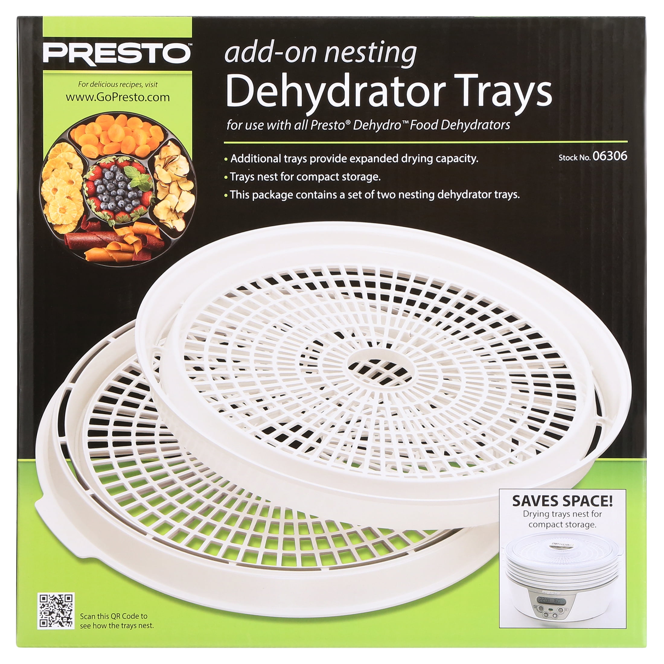 Square Add-on Nesting Food Dehydrator Trays (Set of 2), Presto®
