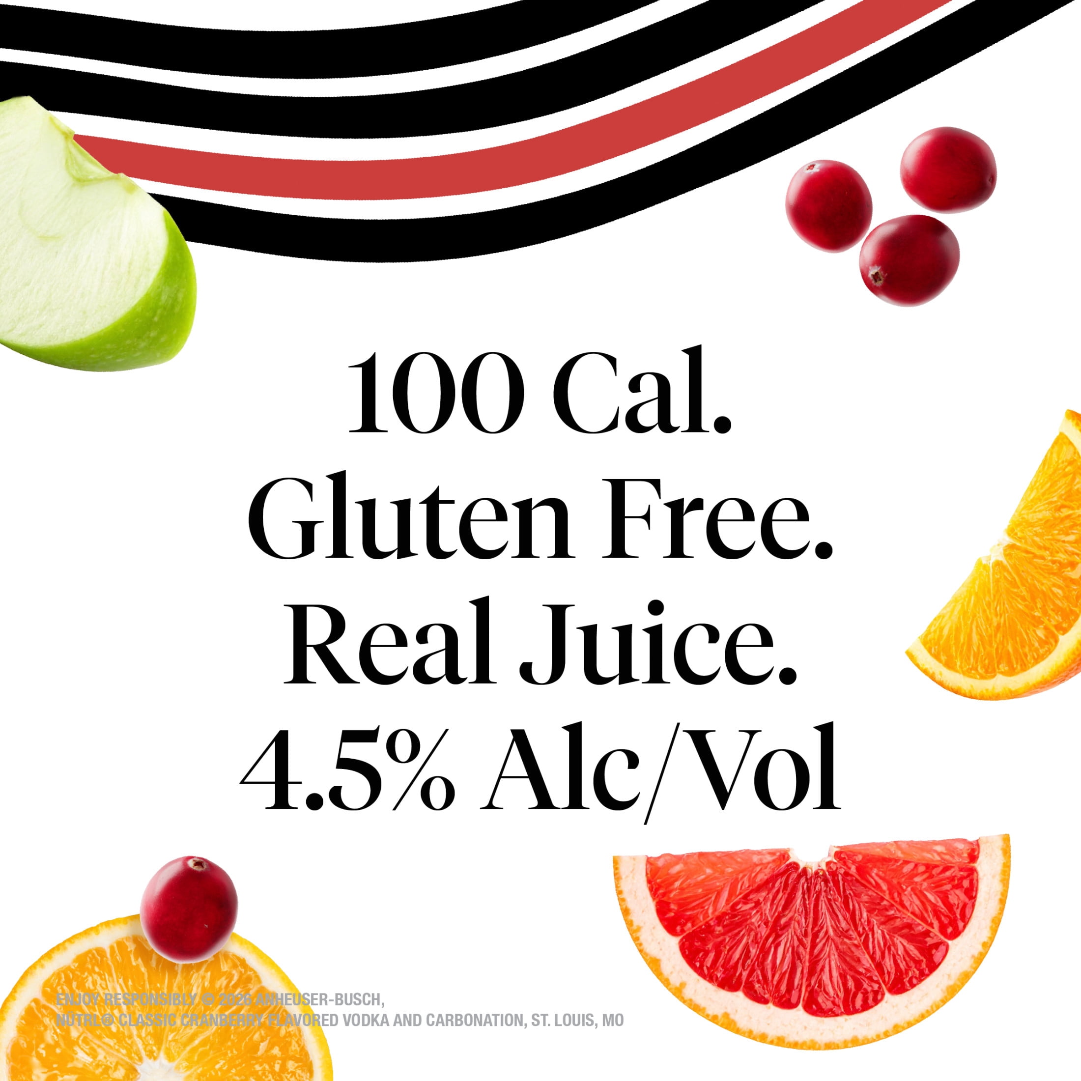 NUTRL Vodka Hard Seltzer, Cranberry Variety 8 pack, 12 fl oz Aluminum Cans, 4.5% ABV, Gluten Free