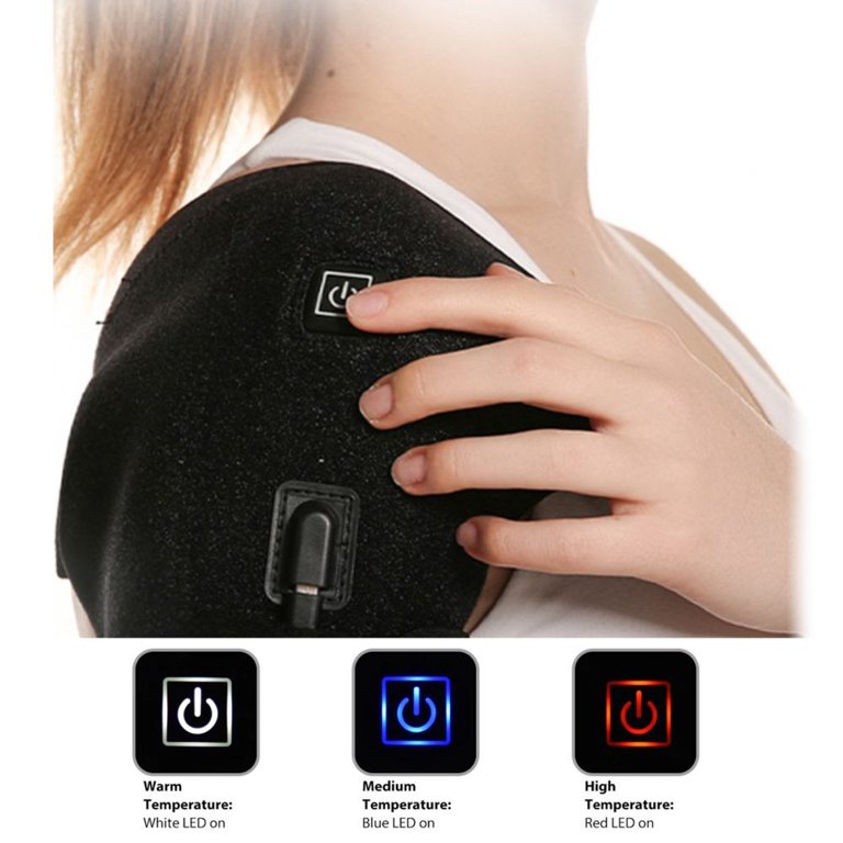 Heated Shoulder Wrap Brace,Portable Electric 3 Heating Setting Wireless Pad  Strap, Relax Muscle Pain Relief Shoulder Compression Sleeve 