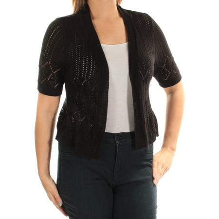 signature petites cardigan sheer sleeve womens short open