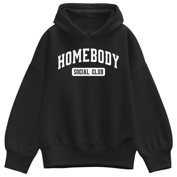 Instant Message - Homebody Social Club Oversized Fleece Hoodie Sweatshirt