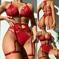 thumbnail image 2 of Sexy mujer encaje ahueca hacia fuera Babydoll ropa interior ropa de dormir íntima Tanga con liga conjunto de lencería Fridja  nalpqowj39124, 2 of 8