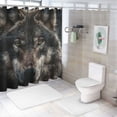 thumbnail image 7 of Orinice Wolf Full Moon Black Sky Bathroom Decor Set Polyester Shower Curtain with Hooks 60x72, 7 of 7
