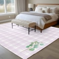 thumbnail image 4 of Large Area Rugs for Living Room Bedroom, Eucalyptus Leaves 5'x8' Rug Washable Carpet Runner Indoor Outdoor, Pink Plaid Summer Botanical Non Slip Floor Mats Rug for Kitchen, Bathroom, 4 of 8