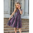 thumbnail image 5 of Arshiner Toddler Girls Summer Dress Back Bowknot Sleeveless Twirly Casual Beach Party Sundress with Pockets, 5 of 6