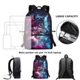 thumbnail image 3 of Yuyamidu Cool Wolf Kids Backpack Set of 3 with Lunch Box Kids 5th Grade 3 in 1 Big Capacity School Book Bag Set for Boys Ages 8-11 Insulated Lunch Bag for High School Student School Pencil Bags, 3 of 7