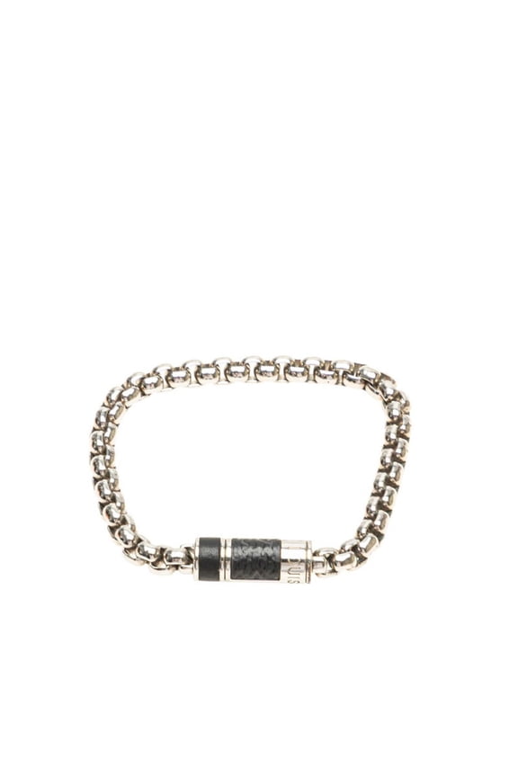 Pre-Owned Louis Vuitton Monogram Eclipse Chain Bracelet M63107 in Silver and Black Metal for Men