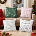 thumbnail image 2 of Lomyolo Christmas Pillow Covers Set of 4 - 18x18Inches Luxury Faux Fleece Pillowcases, Xmas Rustic Throw Cushion Cases Tree Reindeer Snowflake for Winter Holiday Couch Decor, 2 of 9