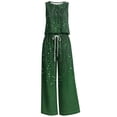 thumbnail image 4 of Sheghy 2 Piece Sets for Women Cotton Women All Over Print Crew Neck Sleeveless Top & Wide Leg Pocket Long Pants 2 Piece Outfit, 4 of 6