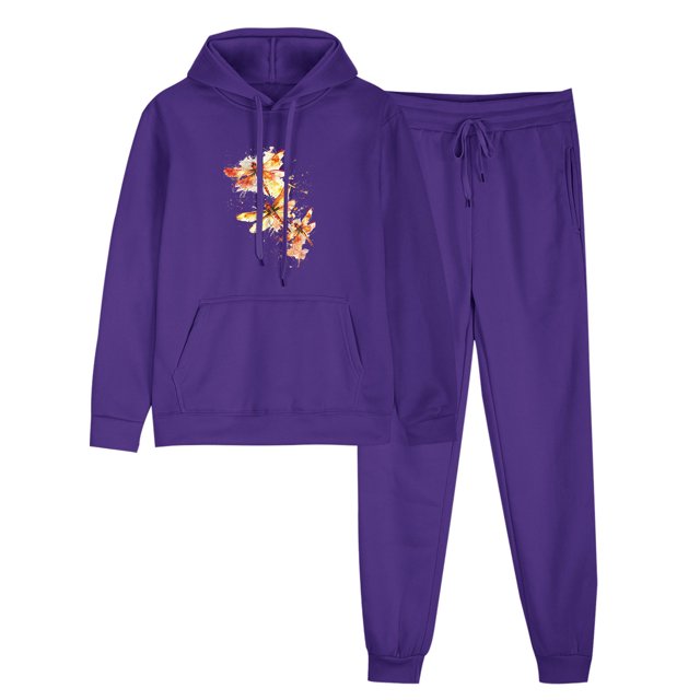 ZVAVZ Lady 2 Piece Outfits Sweatshirt 2025 Colorful Heart Print Sweatsuit Sets Hooded Drawstring Pullover Tops Fashion Long Pants Lounge Set Tracksuit