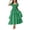 Green, variant on Laqbezok Women's Square Neck Puff Sleeve Midi Dress, Smocked Tiered Ruffle Sundress, Casual Boho Flowy Bubble Sleeve Gown