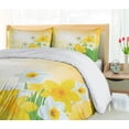 thumbnail image 5 of Ambesonne Floral Duvet Cover Sets, Flower Garden in Summer, 2-Queen, Green Yellow White, 5 of 7