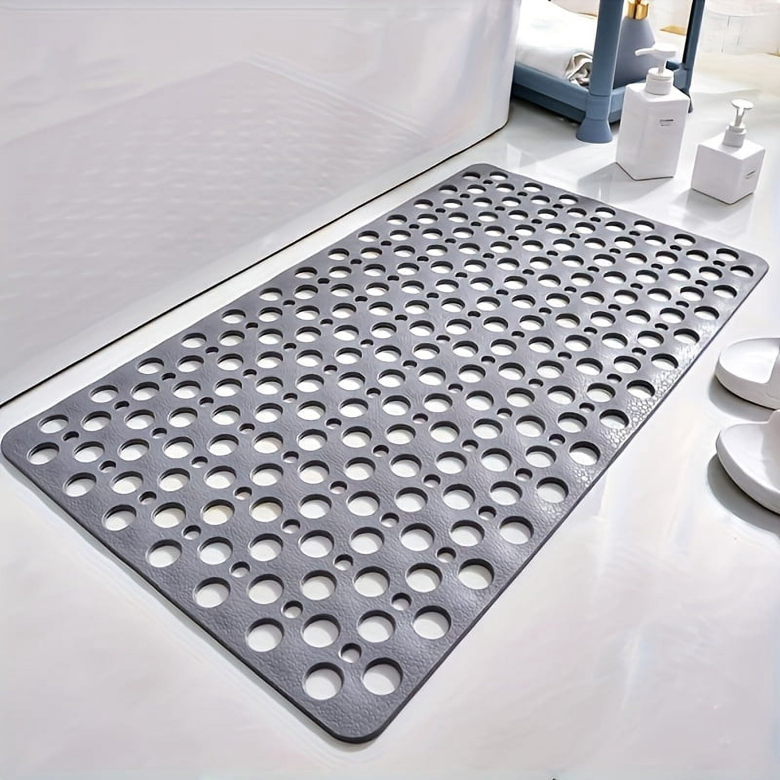 Non Slip Bathtub and Shower Mat with Suction Cups and Drain Holes, quick-drying shower mat with round hole design, Soft Machine Washable Non Slip Bath Mat for Tub, Shower Mats for Inside Shower.